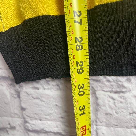 J5021 iClosam yellow, gray, and black striped crew neck sweater size 2XL - Picture 6 of 6